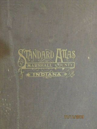 Antique 1922 Standard Atlas Marshall County Indiana