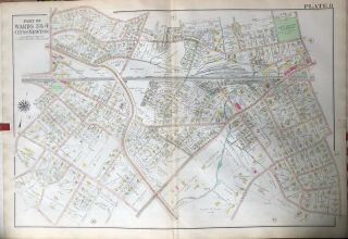 1917 Auberndale,  West Newton Ma Lasell Seminary Webster & Lincoln Park Atlas Map