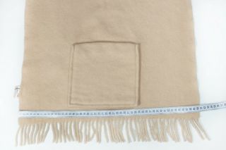 Vintage Eskimo of Switzerland cashmere wool beige blanket with pockets 20x66 