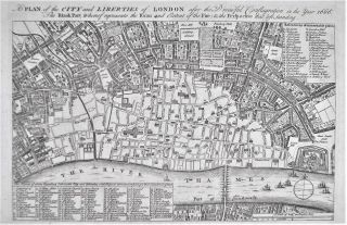 Old Antique Map City Plan London C1739 By Maitland After Great Fire 1666