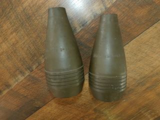 Pair Vintage Antique Us Military 60mm M49a2 Mortar Grenade Inert Trench Art