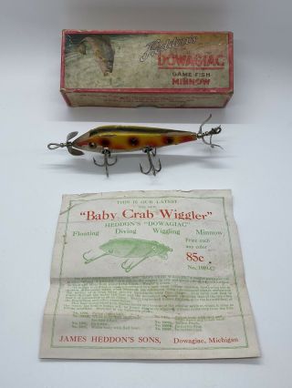 Antique C1914 - 1920 Heddon Dowagiac Minnow Fishing Lure 00