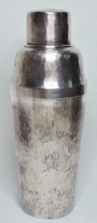Antique Vintage Art Deco Wmf Germany Hammered Silver Plate Cocktail Shaker