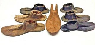 7 Shoe Lasts Antique Cast Iron Form Repair Cobbler Shoemaker Mold Tool Art Decor