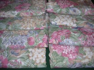238o Eight Vintage Martex Sanderson Floral Curtain Panels Lined 40x86 " Excond