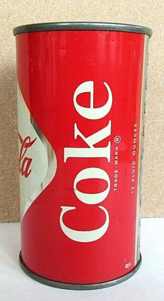 1960 ' s Straight Steel Diamond Coke Coca Cola Flat Top Soda Can Chicago Illinois 2