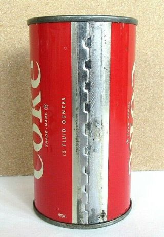 1960 ' s Straight Steel Diamond Coke Coca Cola Flat Top Soda Can Chicago Illinois 3