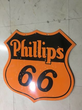 Porcelain Phillips 66 Enamel Sign Size 30 " X 30 " Inches