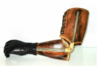 Antique Ww2 German Arm Prosthesis Leather Articulated Prosthetic Curiosity Deco