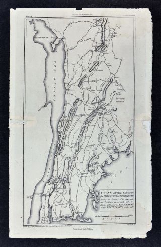 Revolutionary War Map Battle Of White Plains York Harlem American Revolution