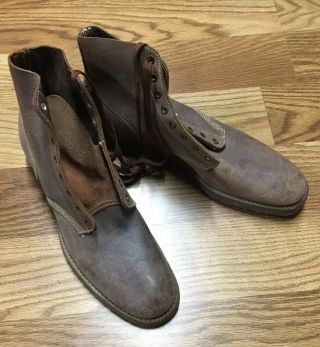 Ww2 Usmc Boondockers Field Shoes Boots Nos Unissued Size 11 Usn Navy