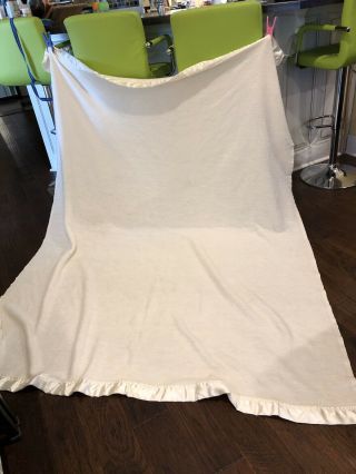 Jcp Home Cream Acrylic Blanket With Satin Trim 67 X 87