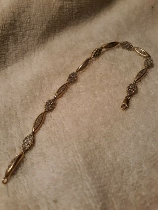 Vintage Estate 10k Gold 1.  00 Ct.  Natural Diamond Tennis Bracelet
