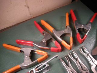 OLD WOODWORKING TOOLS FINE CLAMPS GROUP SEVERAL TYPES SHOP READY 3