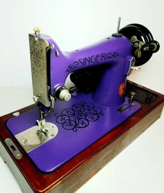 Reserved For Reba1 Vintage Electric Singer Sewing Machine Custom Purple Paint