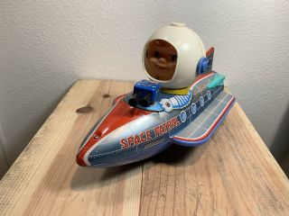 Vintage Tin Litho Tv Space Patrol Battery Operated Tin Toy Space Ship