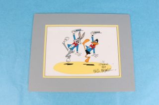 Bugs Bunny Daffy Duck Looney Tunes Friz Freleng Signed Warner Bros Animation Cel