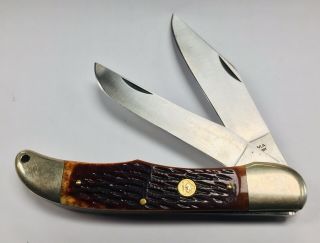 Vintage Puma German Folding Hunting Pocket Knife Bone Handle Stainless