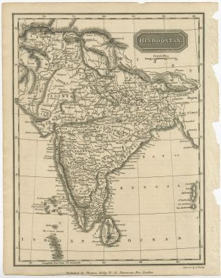 Antique Map Of Hindustan By Findlay (c.  1835)