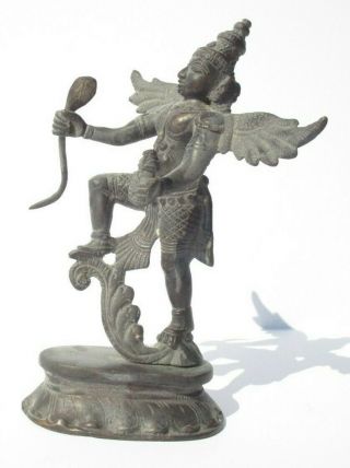 Vintage Old Brass Metal Sculpture Icon Antique Tibet Old Hindu Dancing Idol God