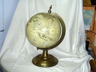 Vintage Legend Large 10 " Globe Of The World With Metal Base