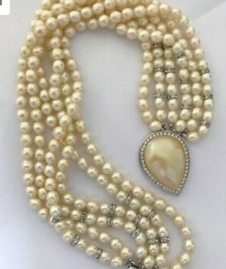 Yves Saint Laurent Vintage Couture Faux Pearl Necklace