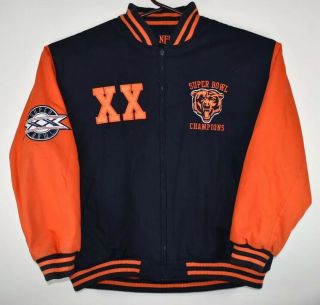 Vtg 1985 Chicago Bears Bowl Xx Nfl Jacket Men’s Xxl Reversible Coat