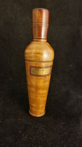 Vintage - 1950s Earl Dennison Duck Call - Gold & Red Waterlabel - Metal Reed