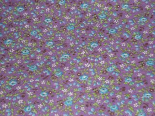 Vintage Pretty Purple Tiny Floral Feed Sack Cotton Fabric