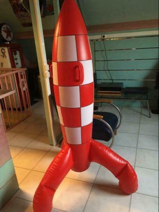 Extremely Rare Tintin Rocket To The Moon Giant Inflatable Figurine
