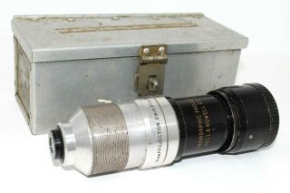 Vintage 16mm 2 " Anamorphic Projection Lens Bell & Howell Co & Metal Case