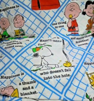 1978 Peanuts Twin Size Sheet Set - Happiness Is