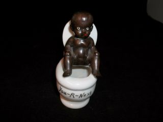 Black Americana Male Child On Toilet Vintage Figurine You - R - Next Japan Ceramic 2