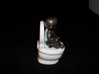 Black Americana Male Child On Toilet Vintage Figurine You - R - Next Japan Ceramic 3