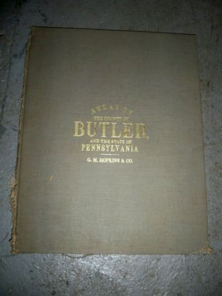 Atlas Map Of Butler County Pa 1874 G.  M.  Hopkins Pennsylvania History