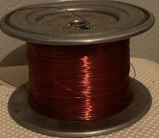 Anaconda Wire & Cable Co.  Vintage Metal Spool W/ Copper Wire 62 Orange,  Ca