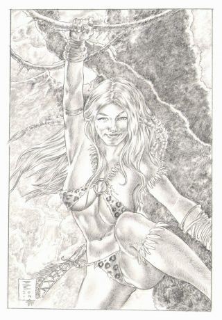 Shanna The She - Devil Pin - Up Awesome Comic Art By Gene Espy