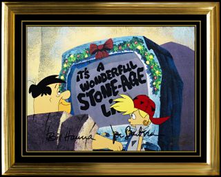 Hanna Barbera Hand Painted Production Cel Signed Flintstones Artwork