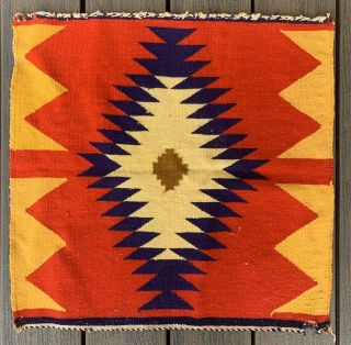 Vtg Antique Navajo Native American Weaving Sampler 21 X 21 Germantown Indian Rug