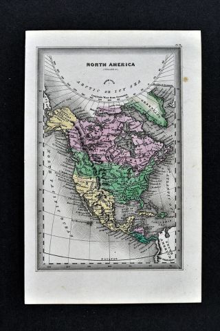 1834 Carey Map North America United States Canada Mexico California Texas Alaska