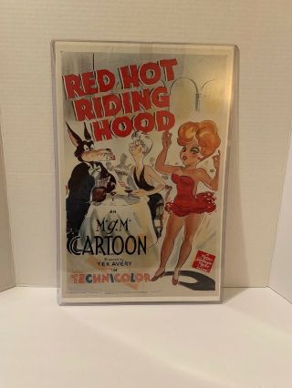1942 Red Hot Riding Hood Poster W/ Hardcover - Tex Avery Mgm Cartoon Collectible
