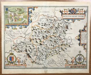 Antique Map John Speed 1610 Montgomeryshire 400 Years Old