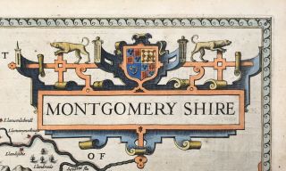 Antique Map John Speed 1610 Montgomeryshire 400 years old 2