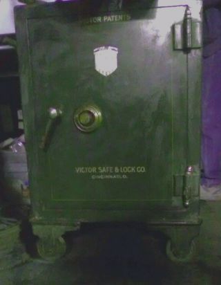 Vintage Antique Cast Iron Floor Safe - Victor Safe & Lock Company