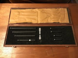 Vintage Starrett No.  823 Inside Micrometer Range 4 " To 19 " With Wooden Case