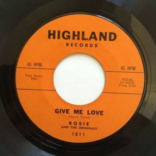 Rosie And The Originals - - Angel Baby / Give Me Love - - Highland 1011 - - Ex