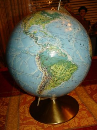 vintage world globe map large high 17 inches round 37 inches stand brass 3