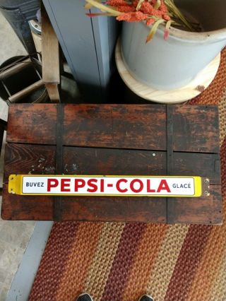 Vintage Porcelain Pepsi - Cola Door Push
