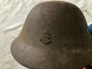 Ww2 Japanese Naval? Helmet With Badge And Liner