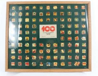 Coca Cola 1886 - 1986 Centennial Celebration Pin Series In 21 X 24 Frame 999z